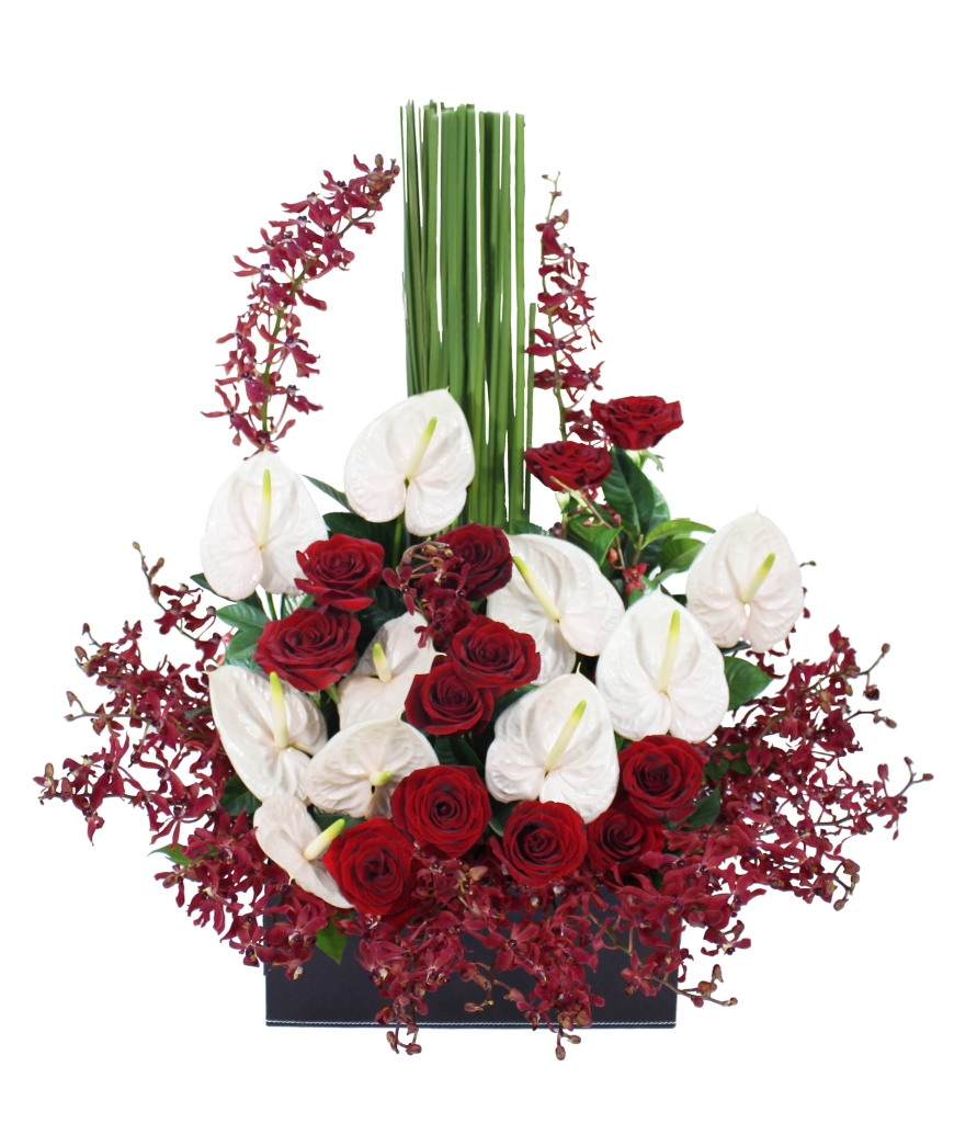 On Desk Grand Opening Flower Basket 21 - LaLa Gifts & Hampers 